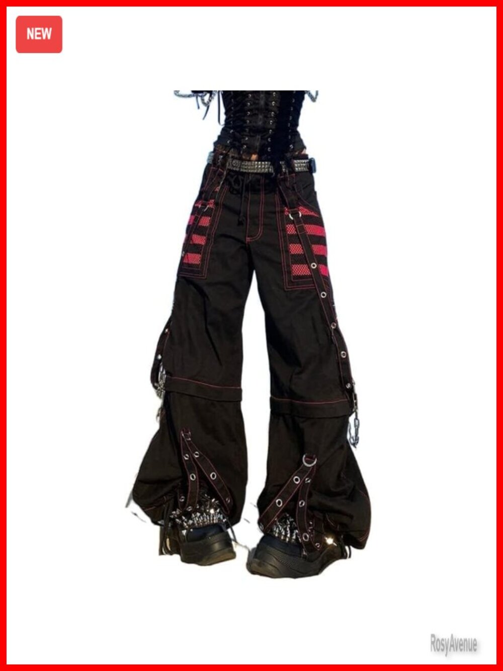 Y2K Baggy Wide Leg Bell Bottom Jeans Goth Punk Emo Grunge Streetwear